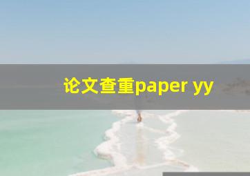 论文查重paper yy